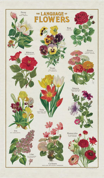 Tea Towel: Language of Flowers