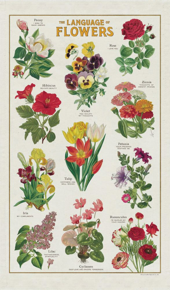 Tea Towel: Language of Flowers