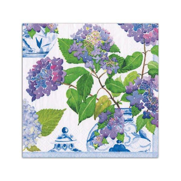 Paper Napkins (Lunch): Hydrangeas & Porcelain
