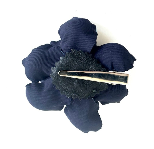 Silk Flower Brooch: French Blue