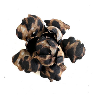 Silk Flower Brooch: Leopard