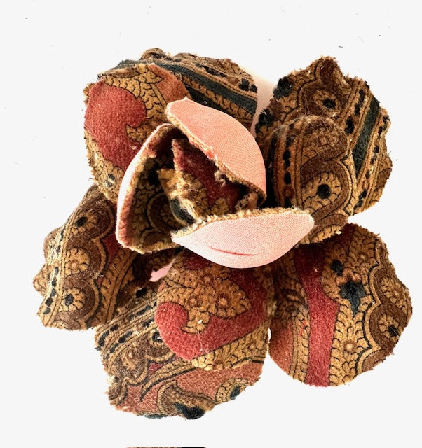 Velvet Flower Brooch: Paisley