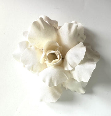 Silk Flower Brooch: Ivory
