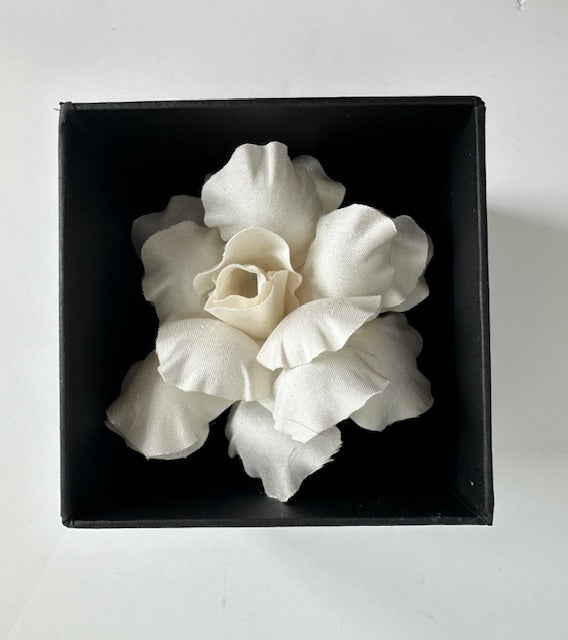 Silk Flower Brooch: Ivory