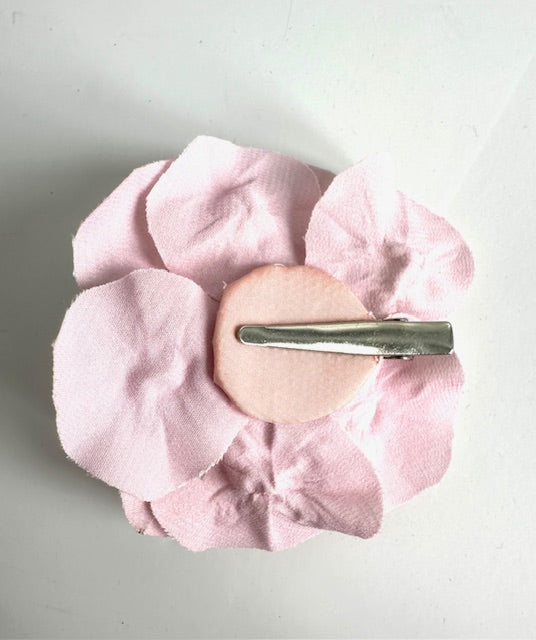 Silk Flower Brooch: Pink and Cream