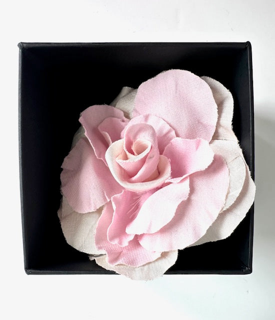 Silk Flower Brooch: Pink and Cream