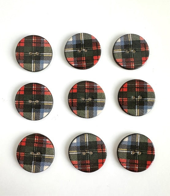 Ceramic Buttons: Tartan