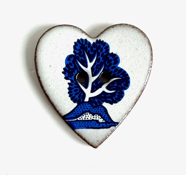 Ceramic Buttons: After Willow - Tree- heart