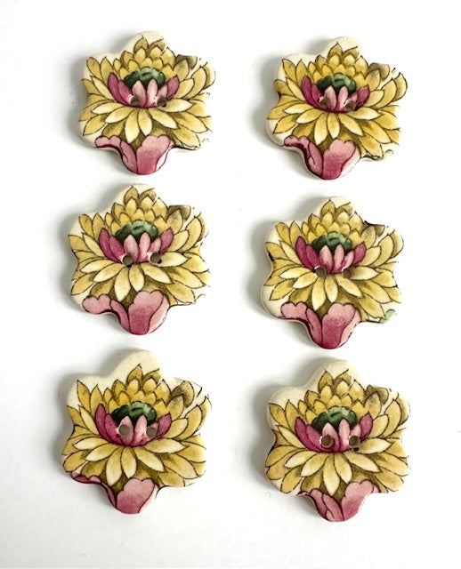 Ceramic Buttons: Chrysanthemum