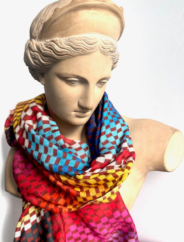 Scarf (Fine Merino): Checks and Stripes