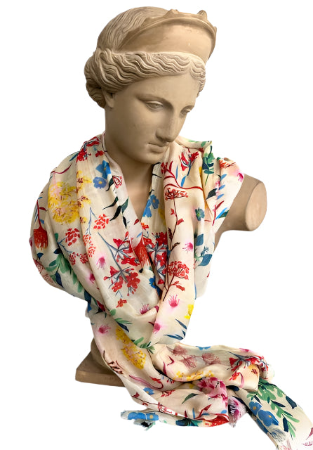 Scarf(Modal and Silk): Sprigs of Joy