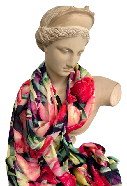 Scarf (Modal and Silk): Tulipmania