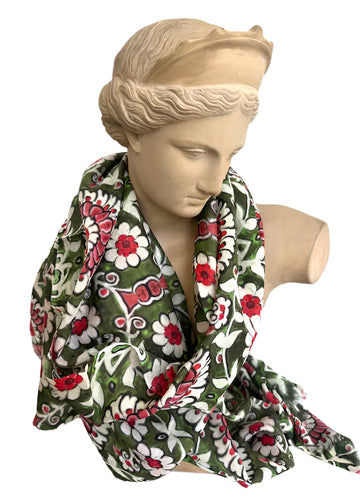 Scarf (Fine Merino and Silk): Majolica Moment