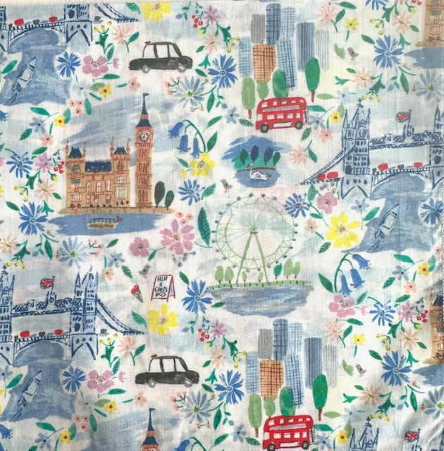 Liberty Print Handkerchief: London Scene