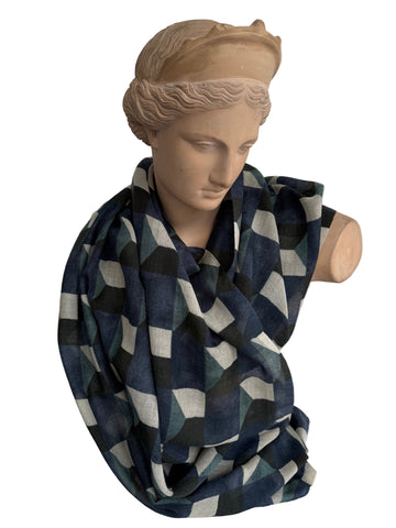 Scarf (Wool and Silk): Abstract Print
