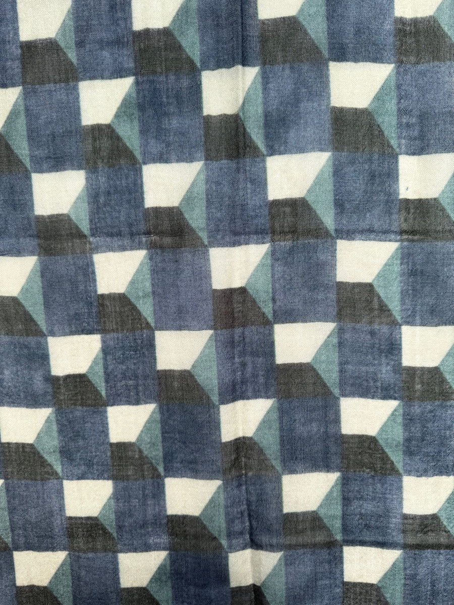 Scarf (Wool and Silk): Abstract Print