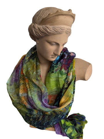 Scarf (Wool and Silk): Impressionist Landscape