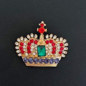 Crown Brooch: Coloured Stones
