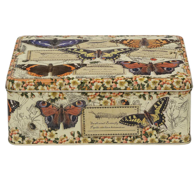 Tin: Biscuit Tin  Vintage Butterfly