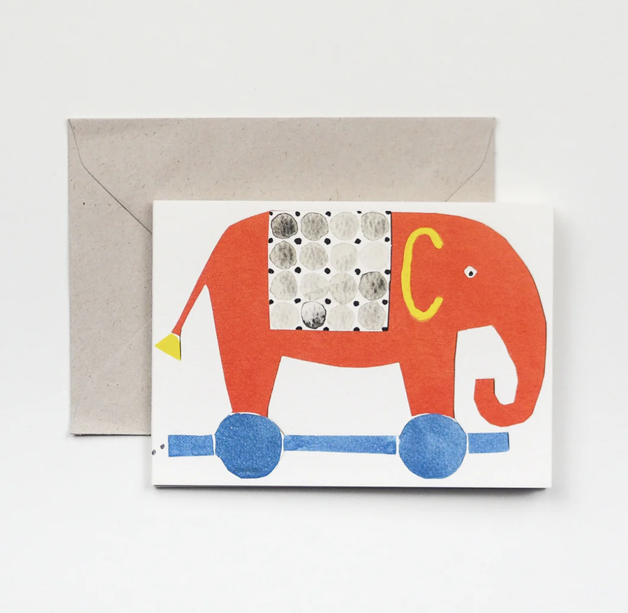 Card (Die Cut): Elephants