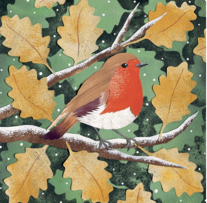 Card Set (Pack): Robin and Oak Leaves