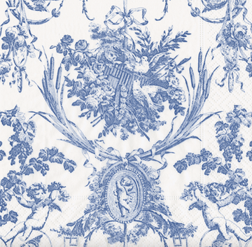 Paper Napkins(Lunch): Romantic Toile Blue