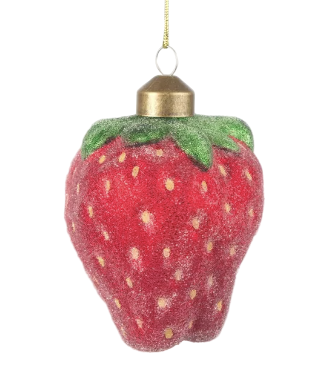 Glass Decoration: Sugared Strawberry