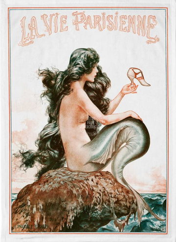 Tea Towel:  French Mermaid