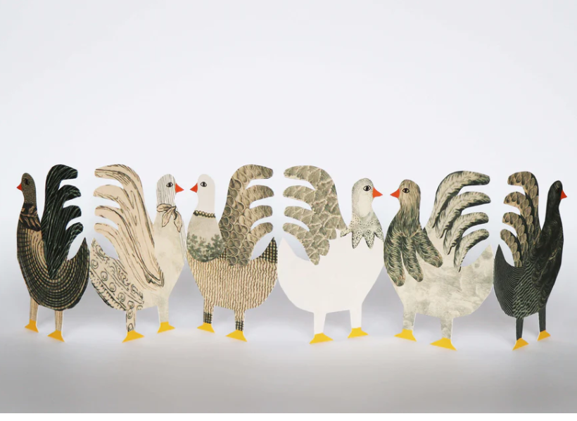 Card (Concertina): Chickens