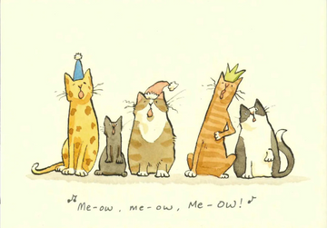 Card (Christmas): Two Bad Mice - Me-ow, Me-ow, Me-ow