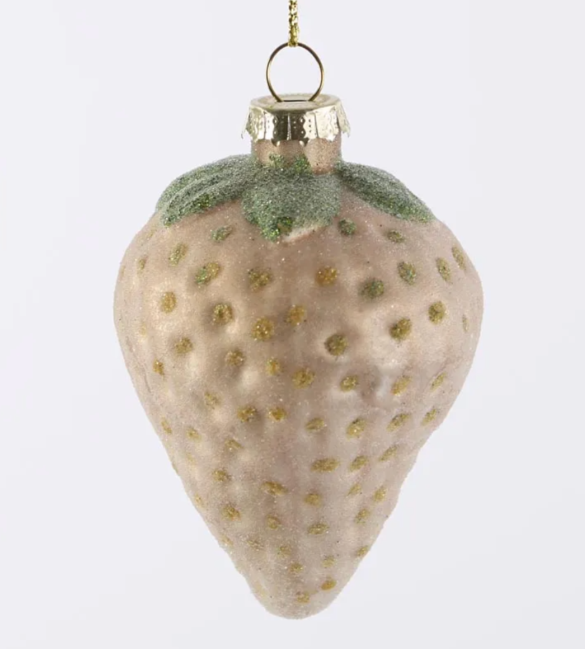 Glass Decoration: Ombre Strawberries Set of 3