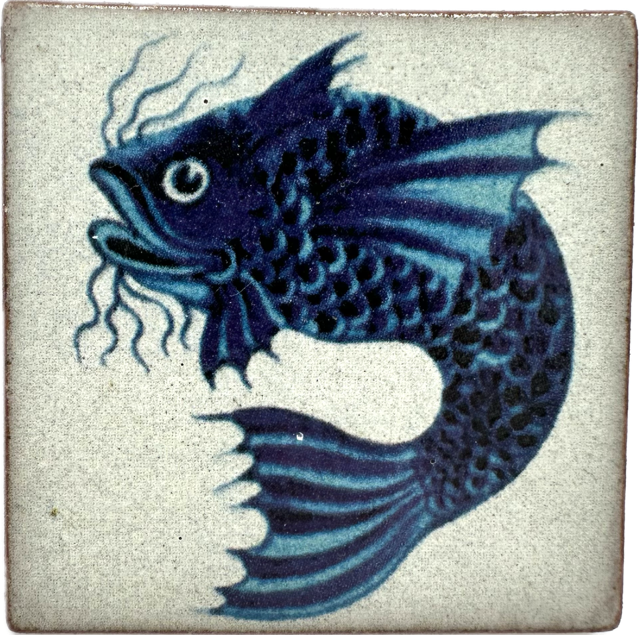 Ceramic Brooch: William de Morgan Fish
