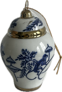 Porcelain Decoration: Monkey Ginger Jar Blue