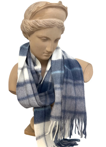 Scottish Tartan Scarf: Mill Check Navy