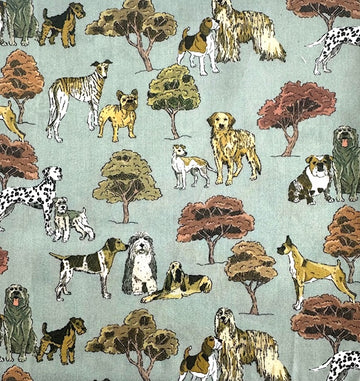 Liberty Print Handkerchief: Hyde Park Hounds Green