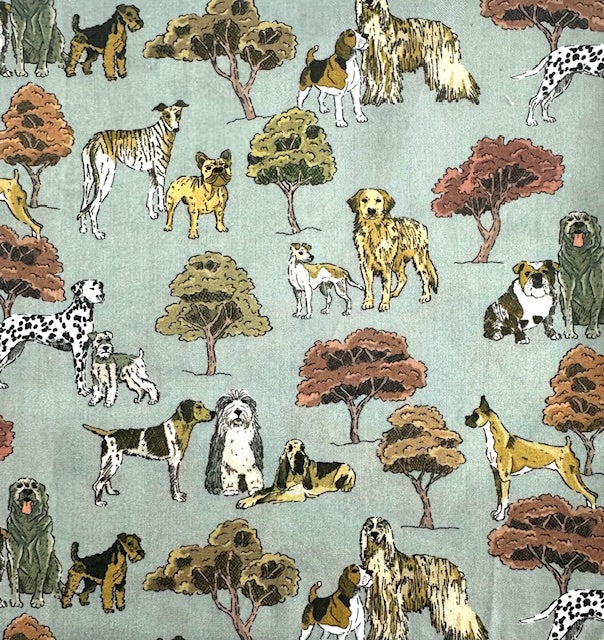 Liberty Print Handkerchief: Hyde Park Hounds Green
