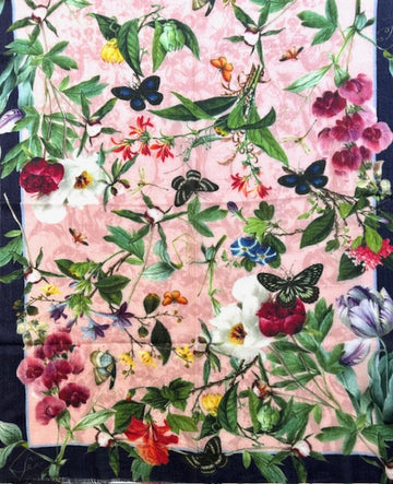 Scarf(Fine Merino and Wool): A Georgian Flower Garden