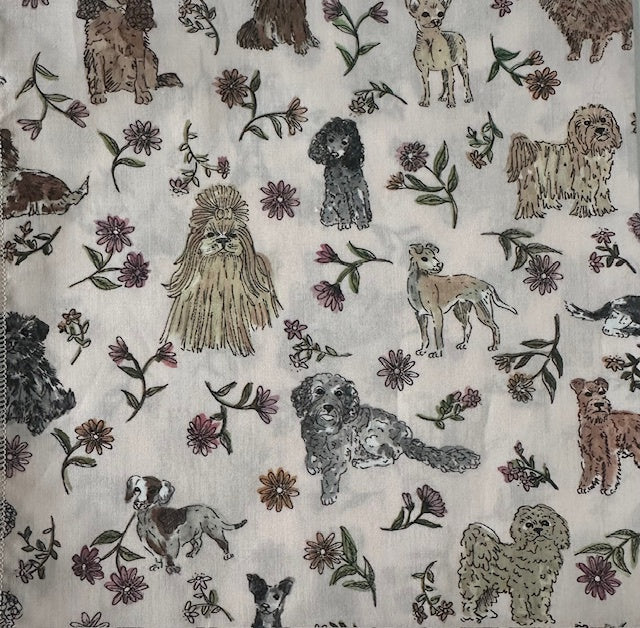 Liberty Print Handkerchief: Cute Dogs
