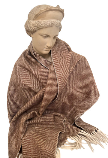 Tartan Blanket Wrap: Herringbone Chocolate