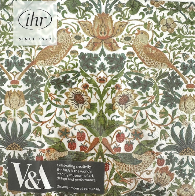 Paper Napkins (Lunch): V&A Strawberry Thief White