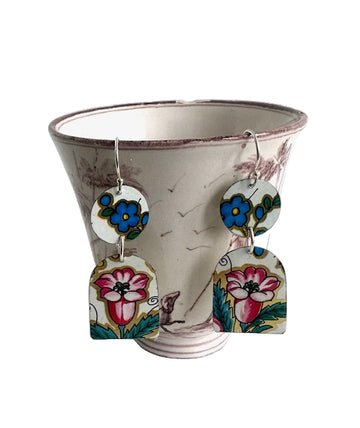Tin Earrings Flowers