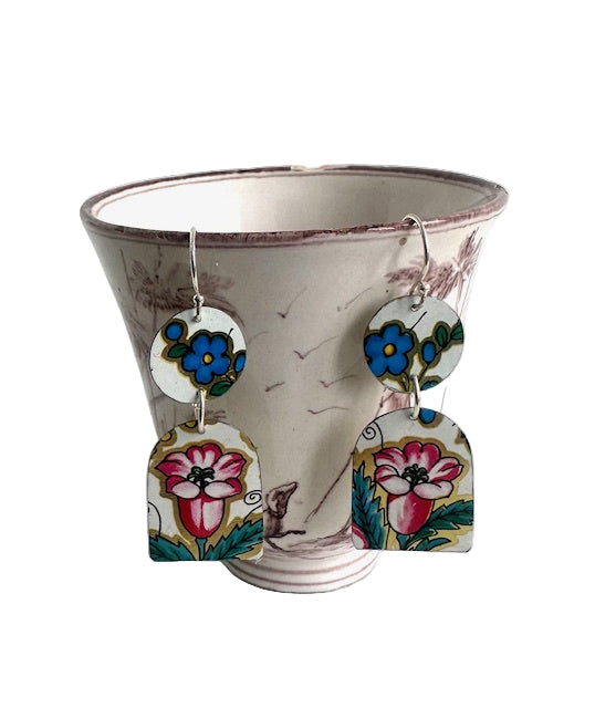 Tin Earrings Flowers