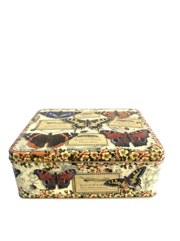 Tin: Biscuit Tin  Vintage Butterfly