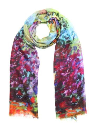 Scarf (Wool and Silk): Impressionist Landscape