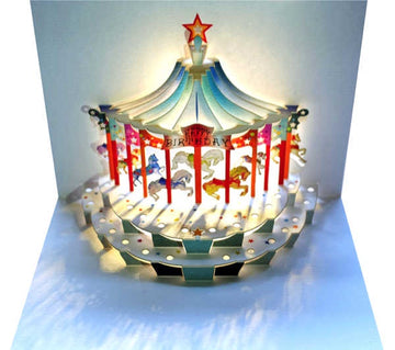 Card (Laser cut): Happy Birthday Carousel