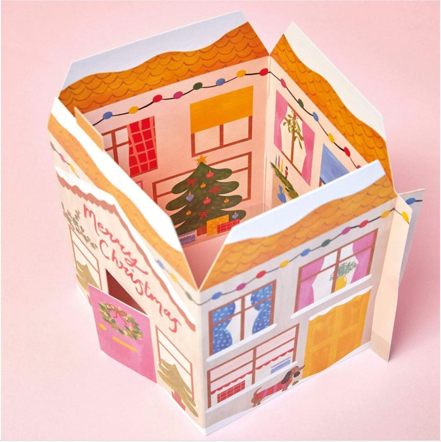 Card (Christmas): 3D Fold Out Christmas House