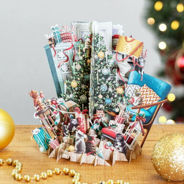 Card (3D Pop up Christmas): Cat Christmas