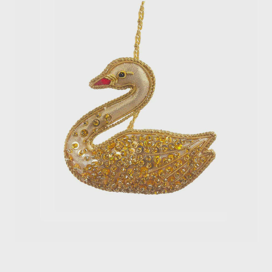 Decoration: Gold Jewel Swan