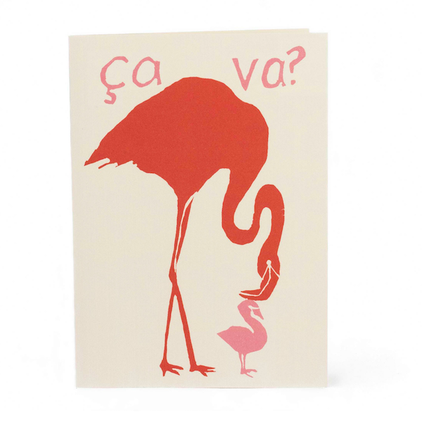 Card (Cambridge Imprint): Ca Va? Flamingo