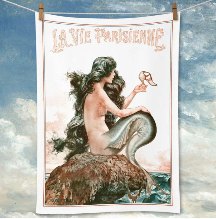 Tea Towel:  French Mermaid